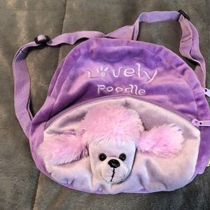 Little Girls soft backpack with poodle, great condition
